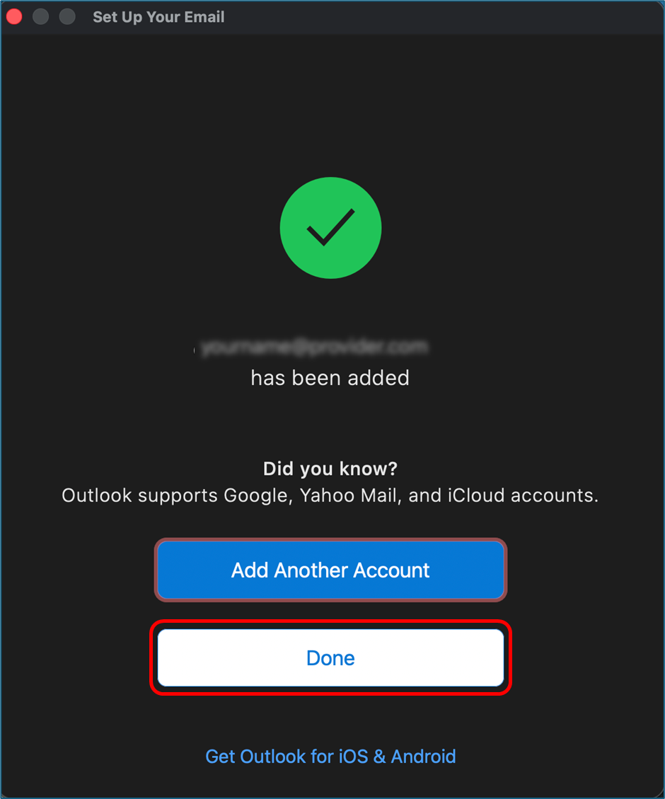 Add THERS email address to Outlook for Mac. – THERS Account Help Center